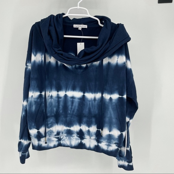 YOUNG FABULOUS & BROKE Piper Hoodie Navy Blue S/L - Picture 3 of 5